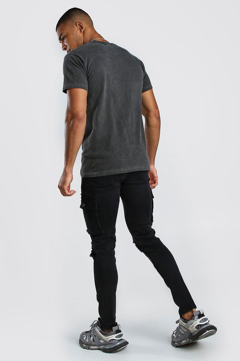 Regular Fit MAN Signature Washed T-Shirt | boohooMAN USA Product Image