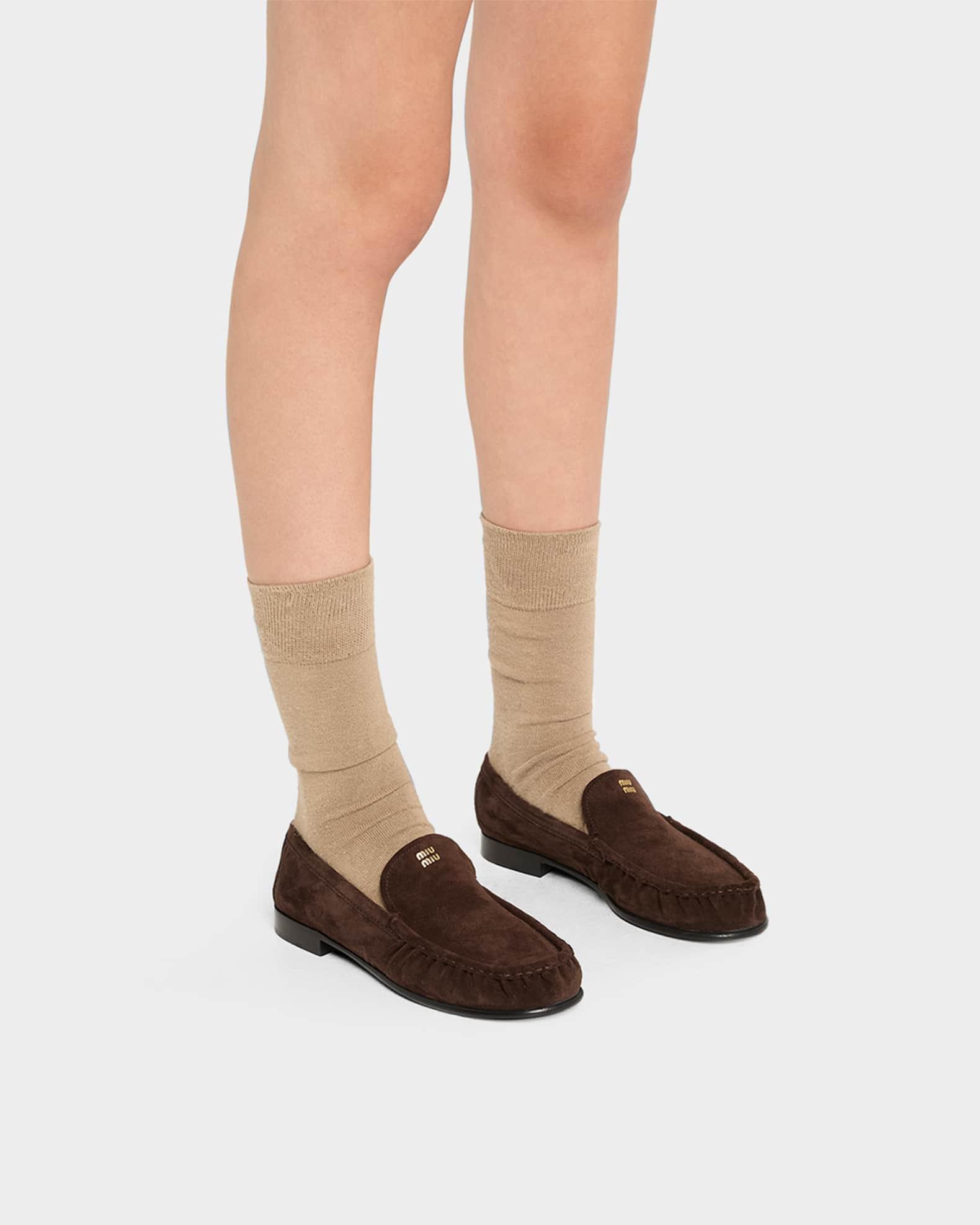 Suede Ruched Mocassin Loafers Product Image