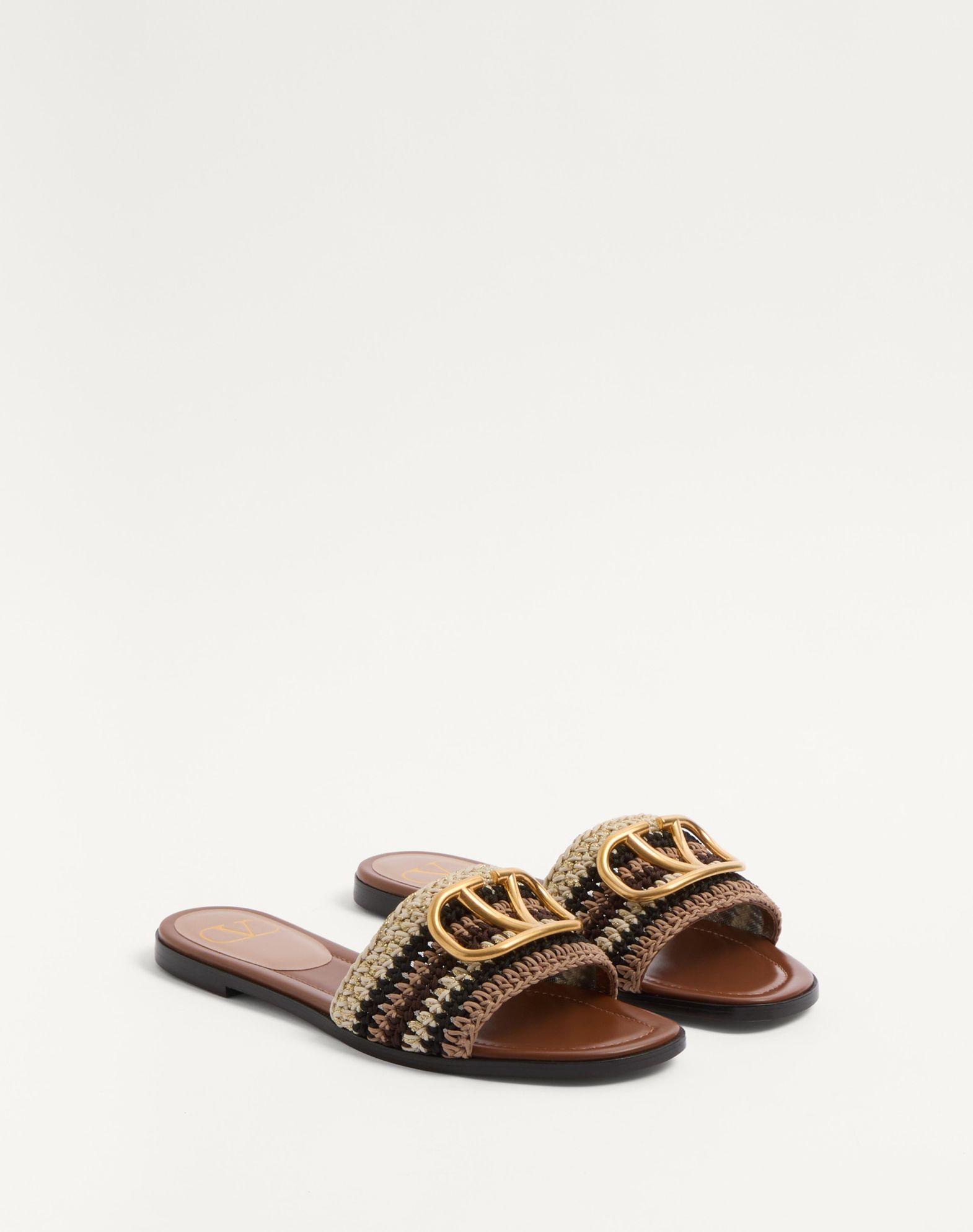 Vlogo Signature Slide Sandal With Crochet Embroidery Product Image