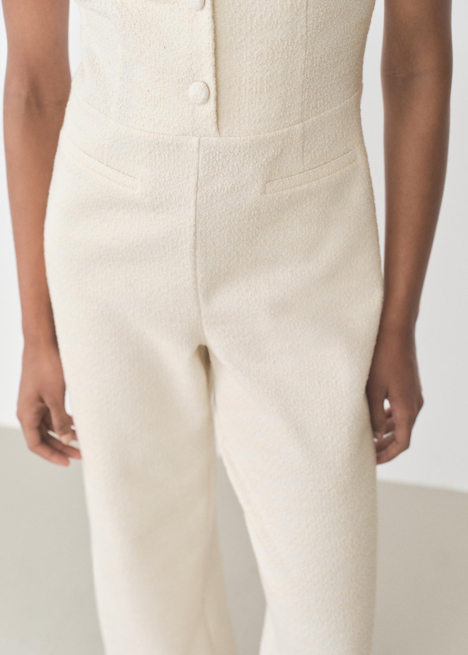 Buttoned tweed jumpsuit - Women | MANGO USA Product Image