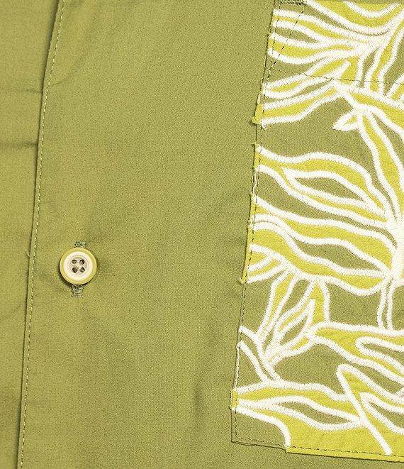 Murano Big & Tall Crocodile World Collection Slim Fit Applique Pocket Short Sleeve Woven Camp Shirt Product Image