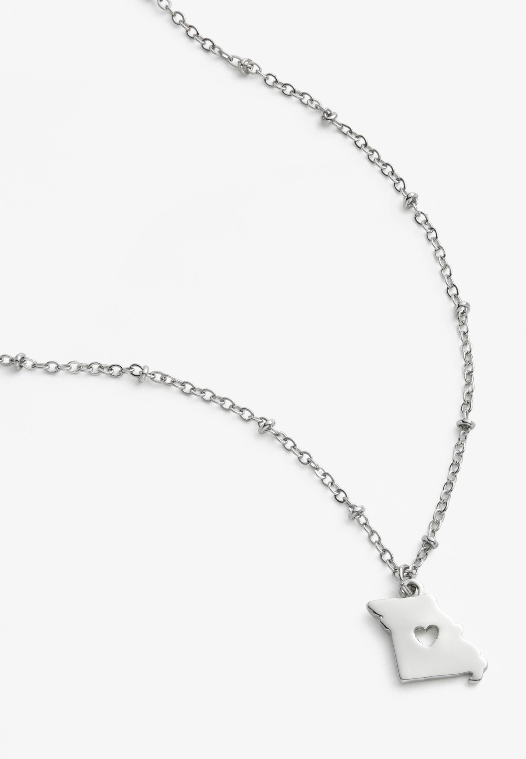 Maurices Womens Dainty Silver State Necklace Product Image