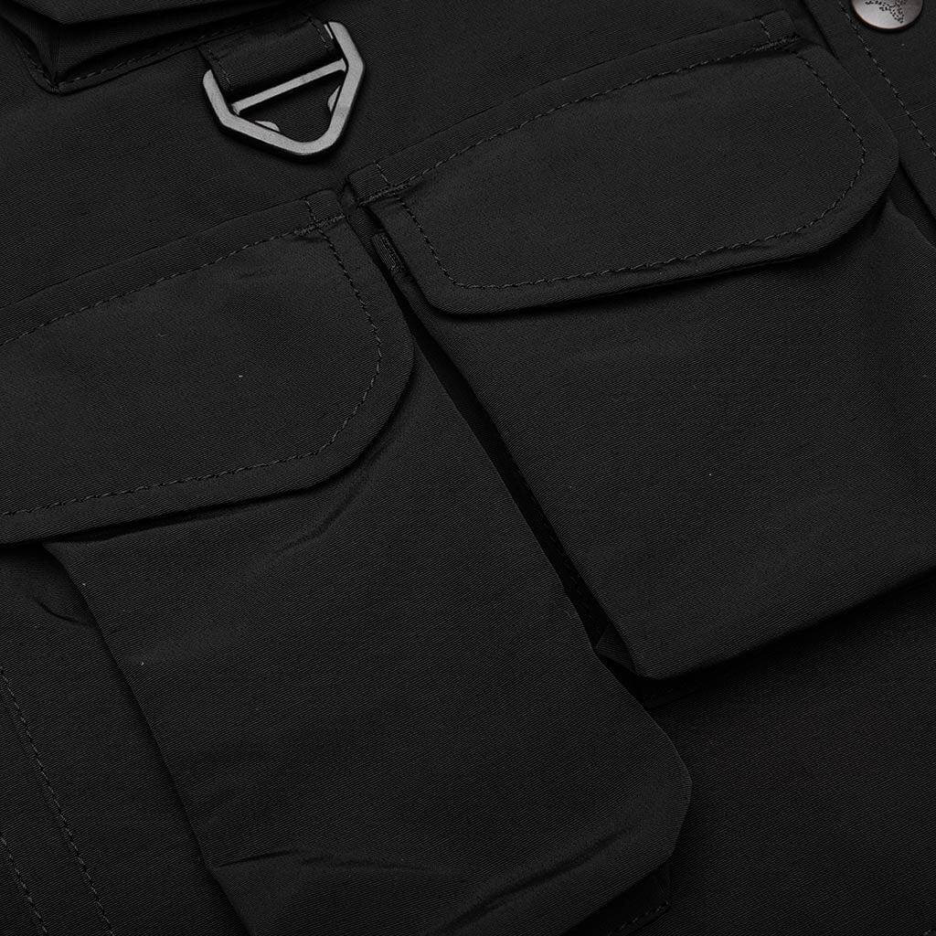Multi-Pocket Zipped Down Vest - Black Male Product Image