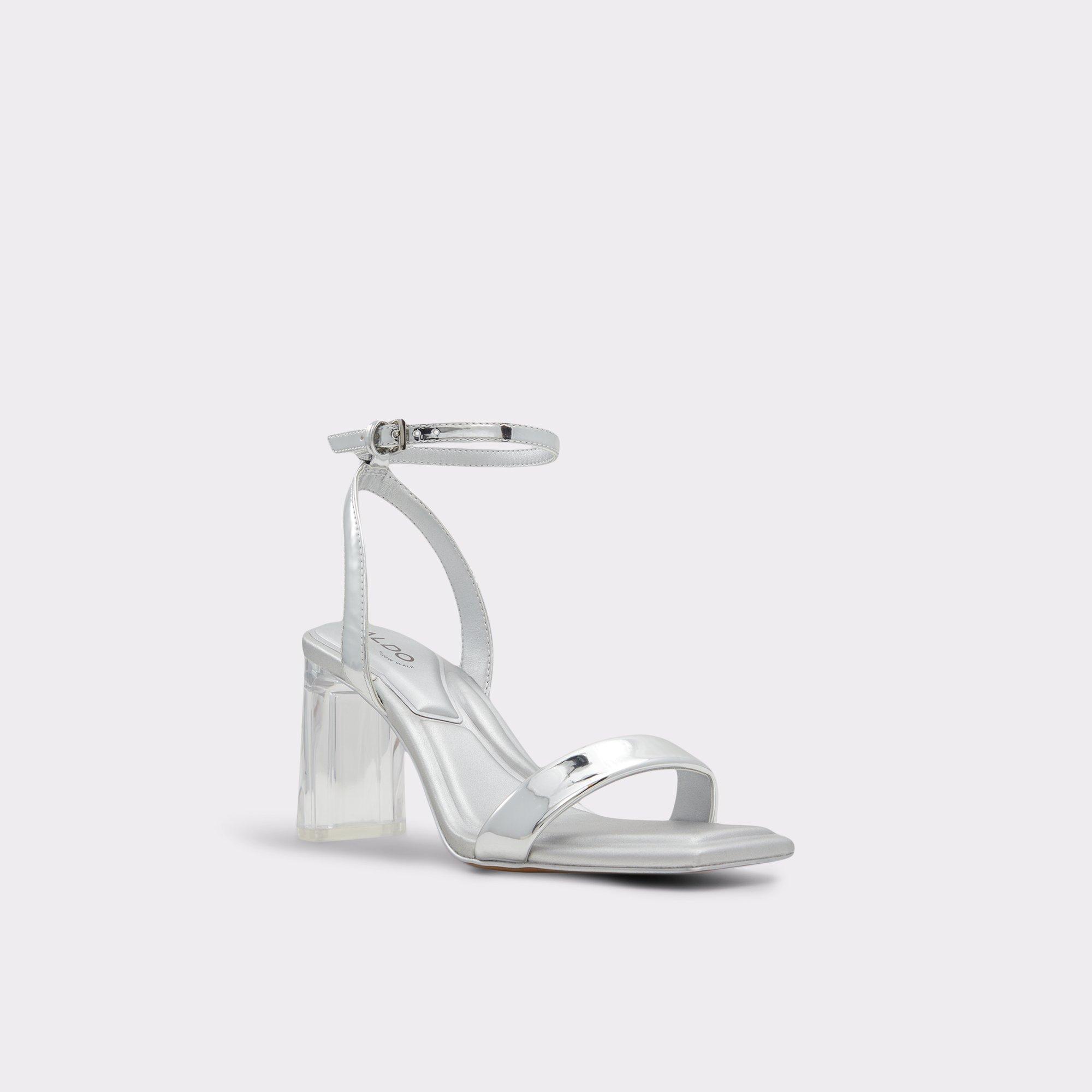 Aurorai Silver Women's Block heels | ALDO US Product Image