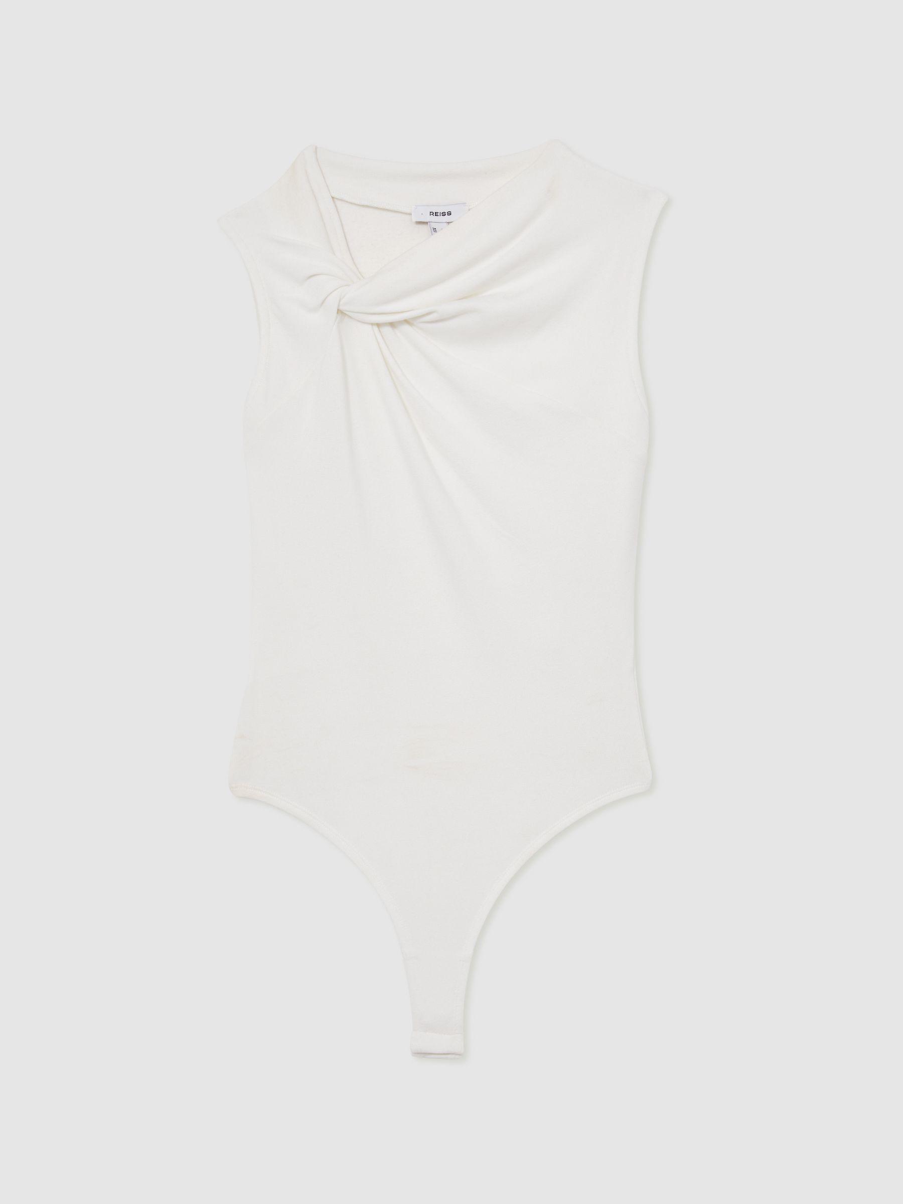Knot Detail Jersey Bodysuit in Ivory Product Image