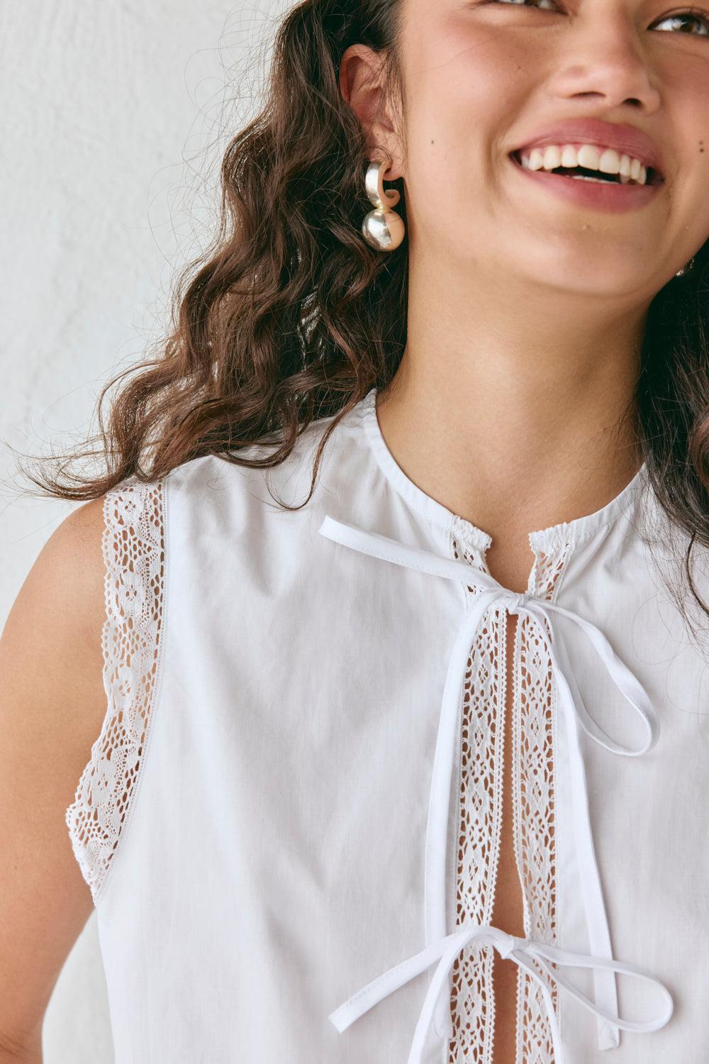 Amber Smock Top White Product Image