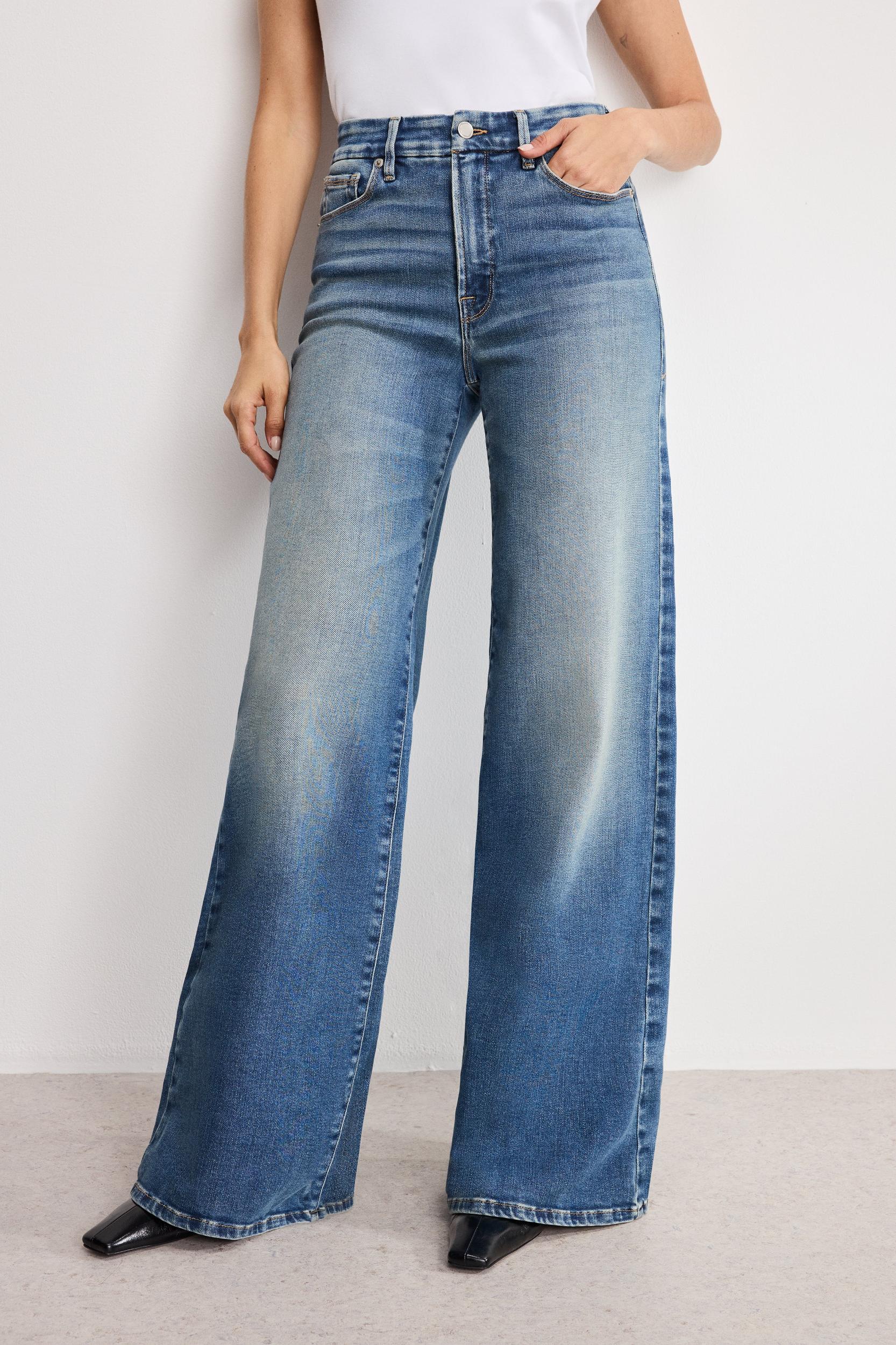 SOFT TECH GOOD WAIST PALAZZO JEANS | INDIGO986 Product Image