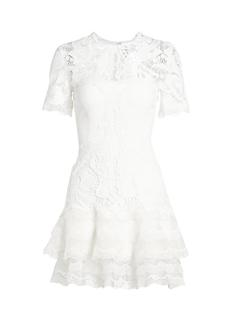Womens Lace Appliqu A-Line Minidress Product Image