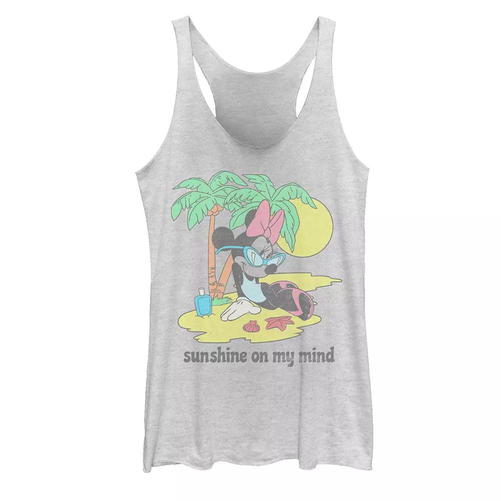 Disney's Mickey And Friends Minnie Mouse "Sunshine On My Mind" Juniors' Racerback Tank Top, Girl's,  Product Image