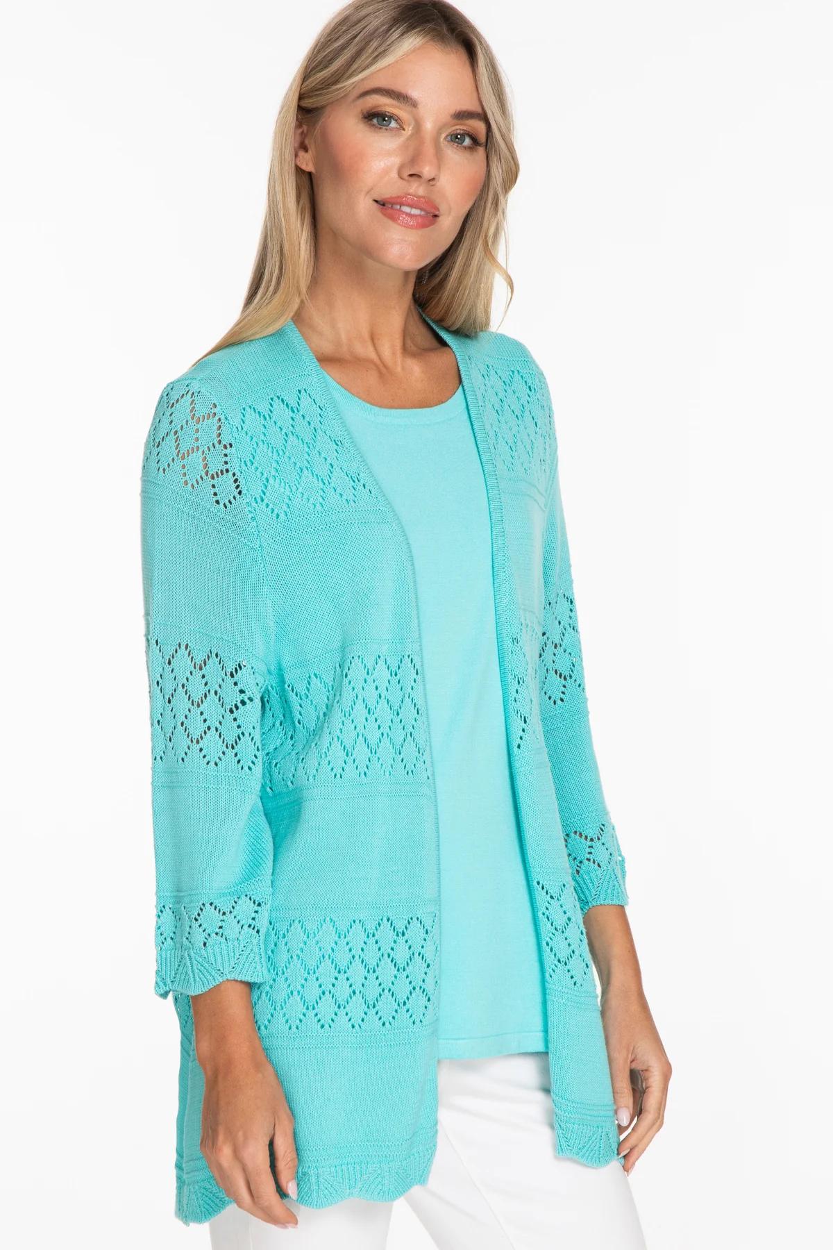 BELL SLEEVE CROCHET CARDIGAN Product Image