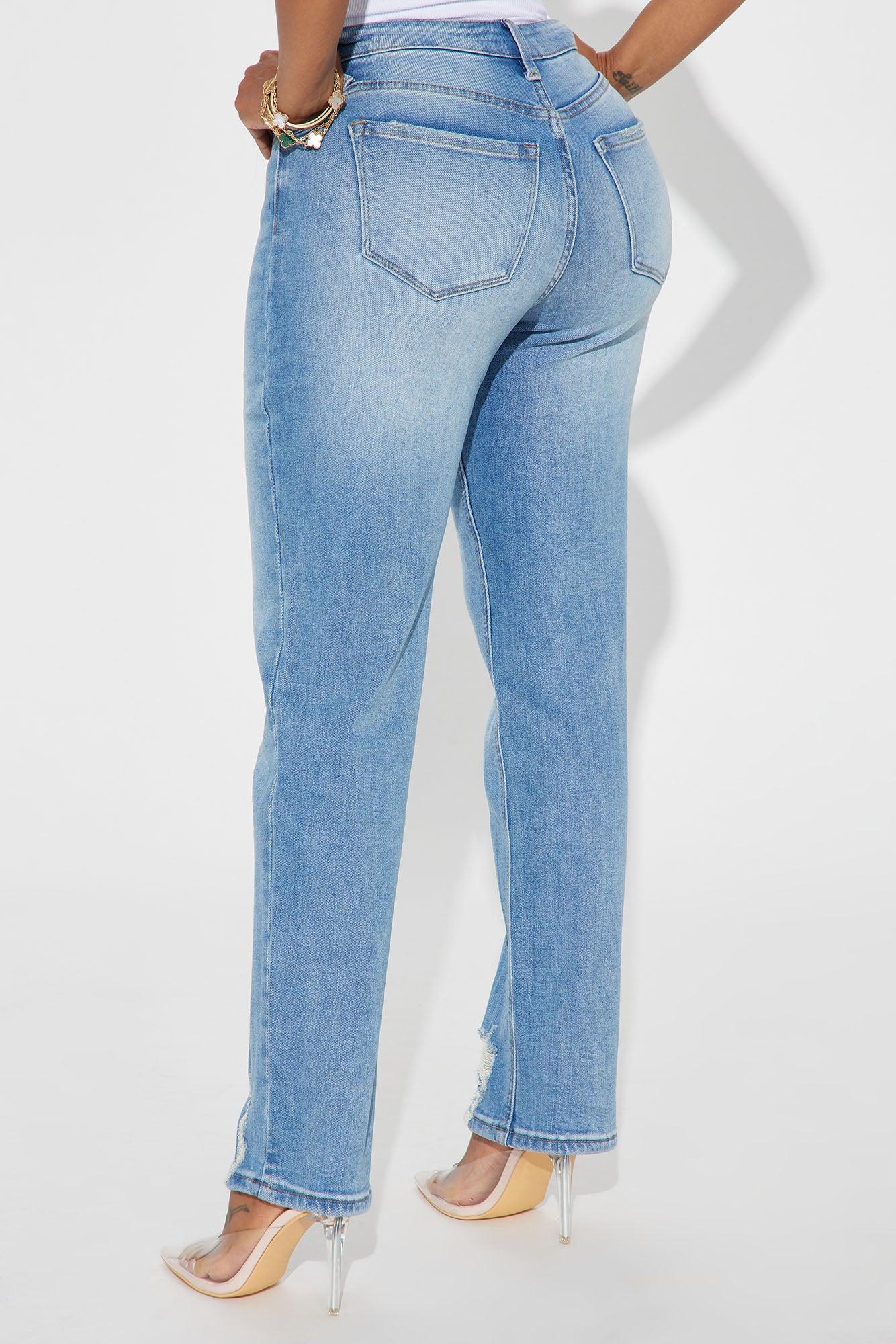 Get Closer Stretch Straight Leg Ankle Jeans - Medium Wash Product Image