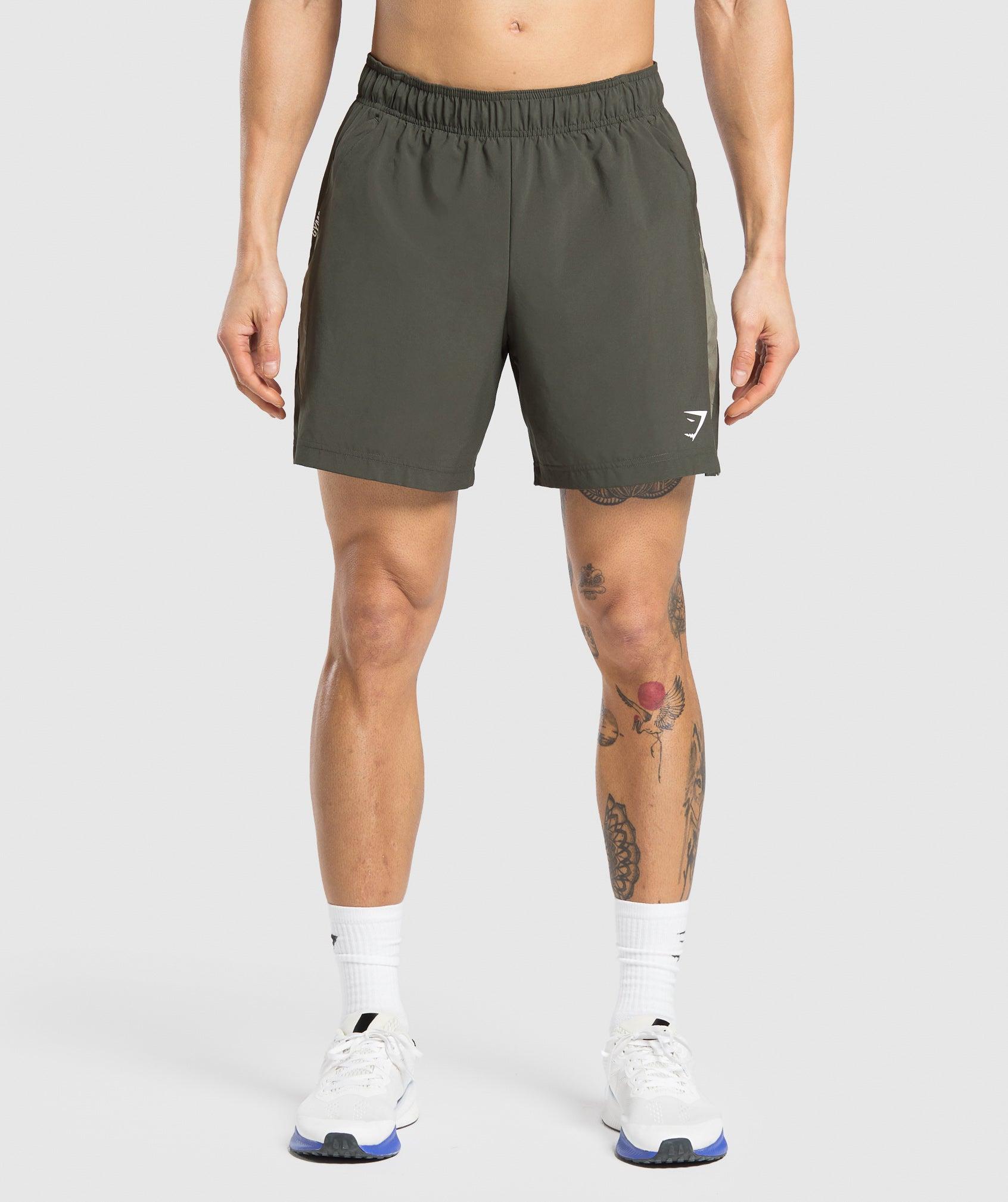 Gymshark Sport  7" Shorts - Strength Green/Utility Green Male Product Image