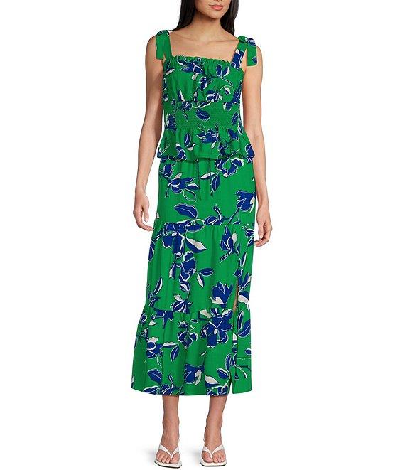 I.N. San Francisco Sleeveless Floral-Printed Smocked Coordinating Camisole Product Image