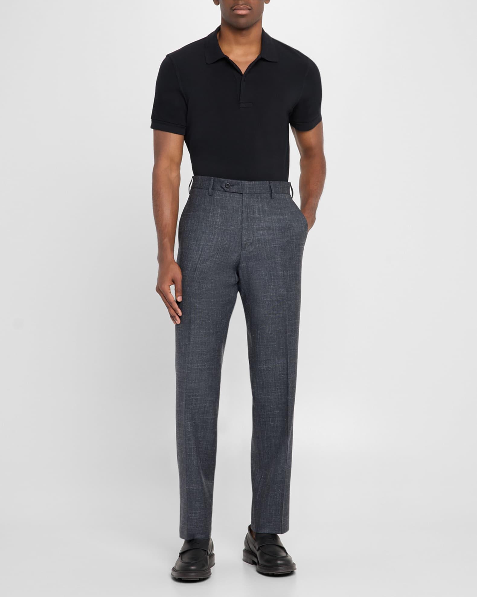 Men's Devon Wool and Silk Flat-Front Pants Product Image