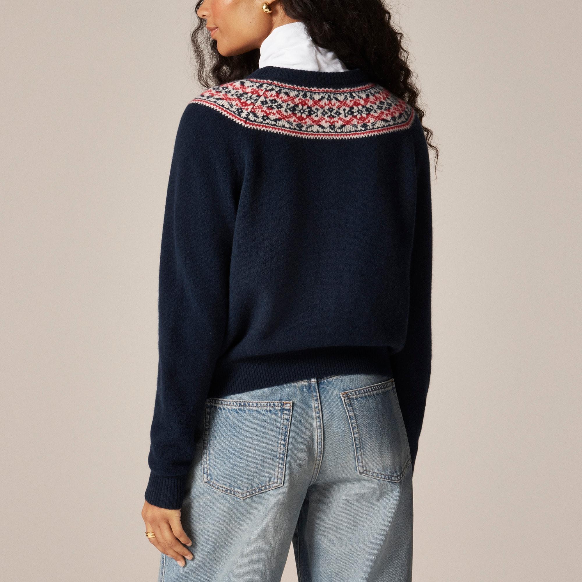 Classic Fair Isle cardigan in vintage wool Product Image