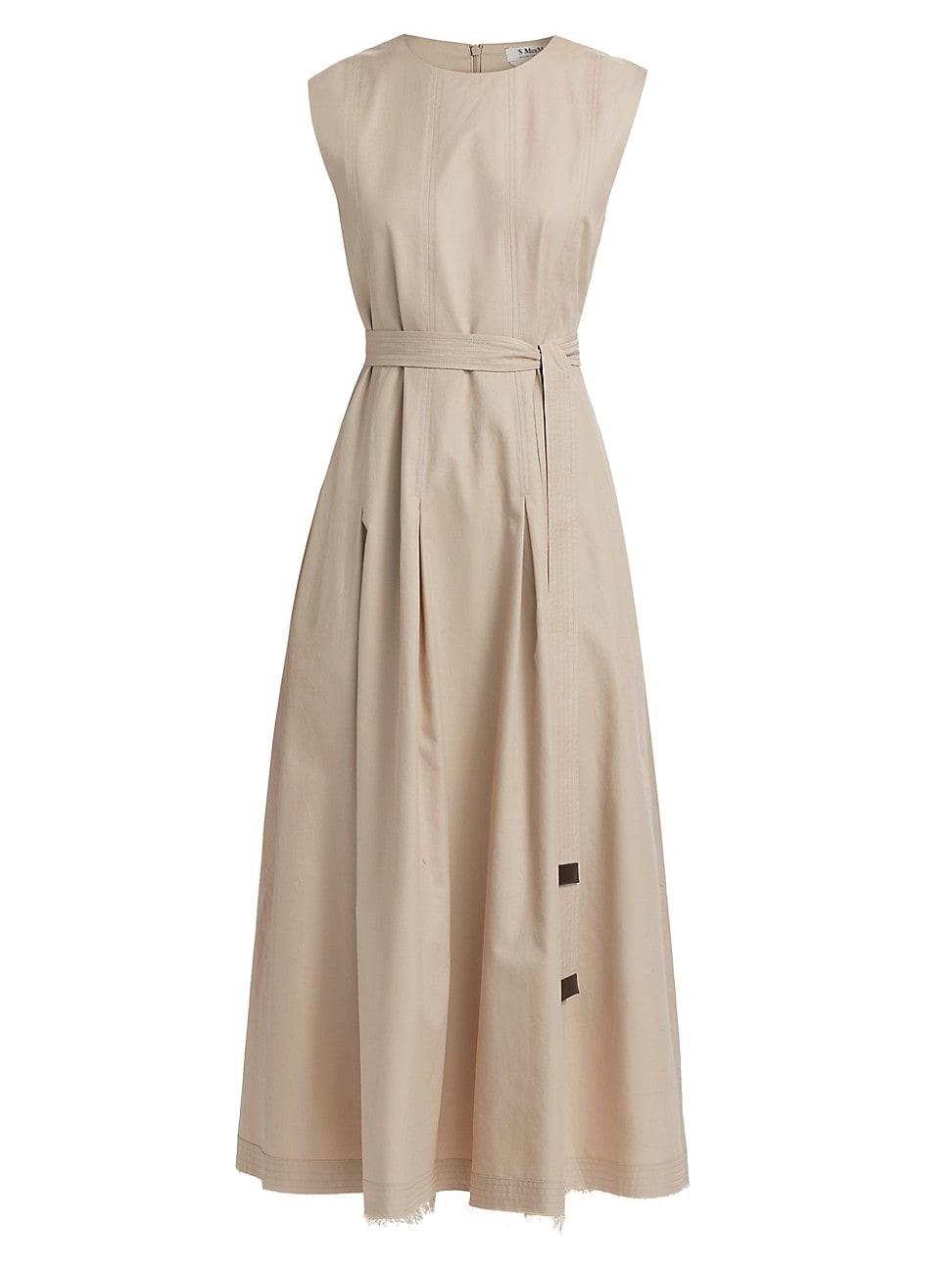 Womens Amina Cotton Tie-Waist Midi Dress Product Image