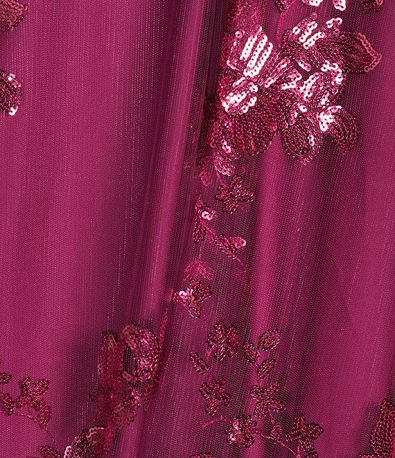 City Vibe Mesh Sequin Spaghetti Strap Sweetheart Neck Ballgown Dress Product Image