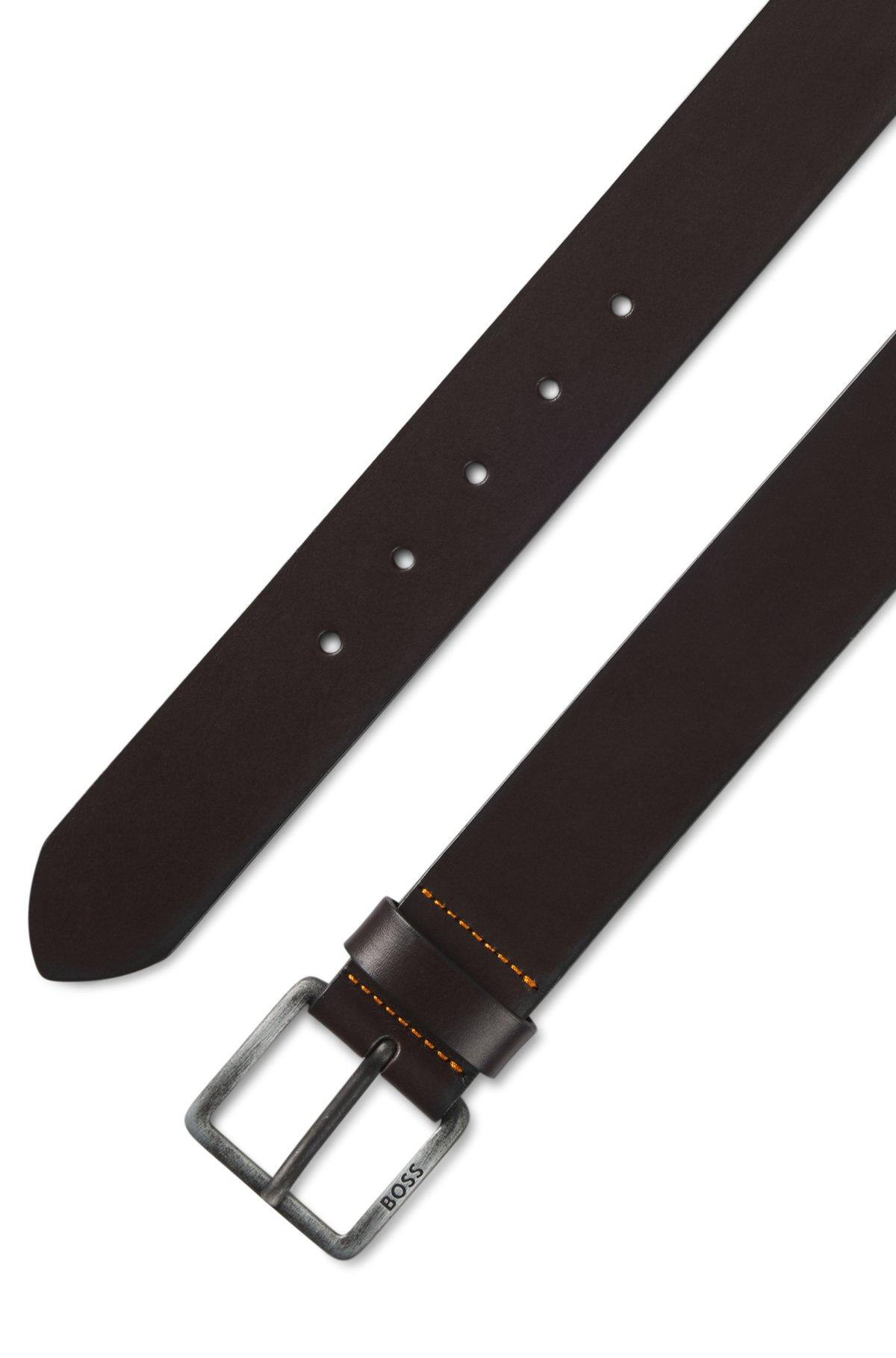 Leather belt with logo buckle Product Image