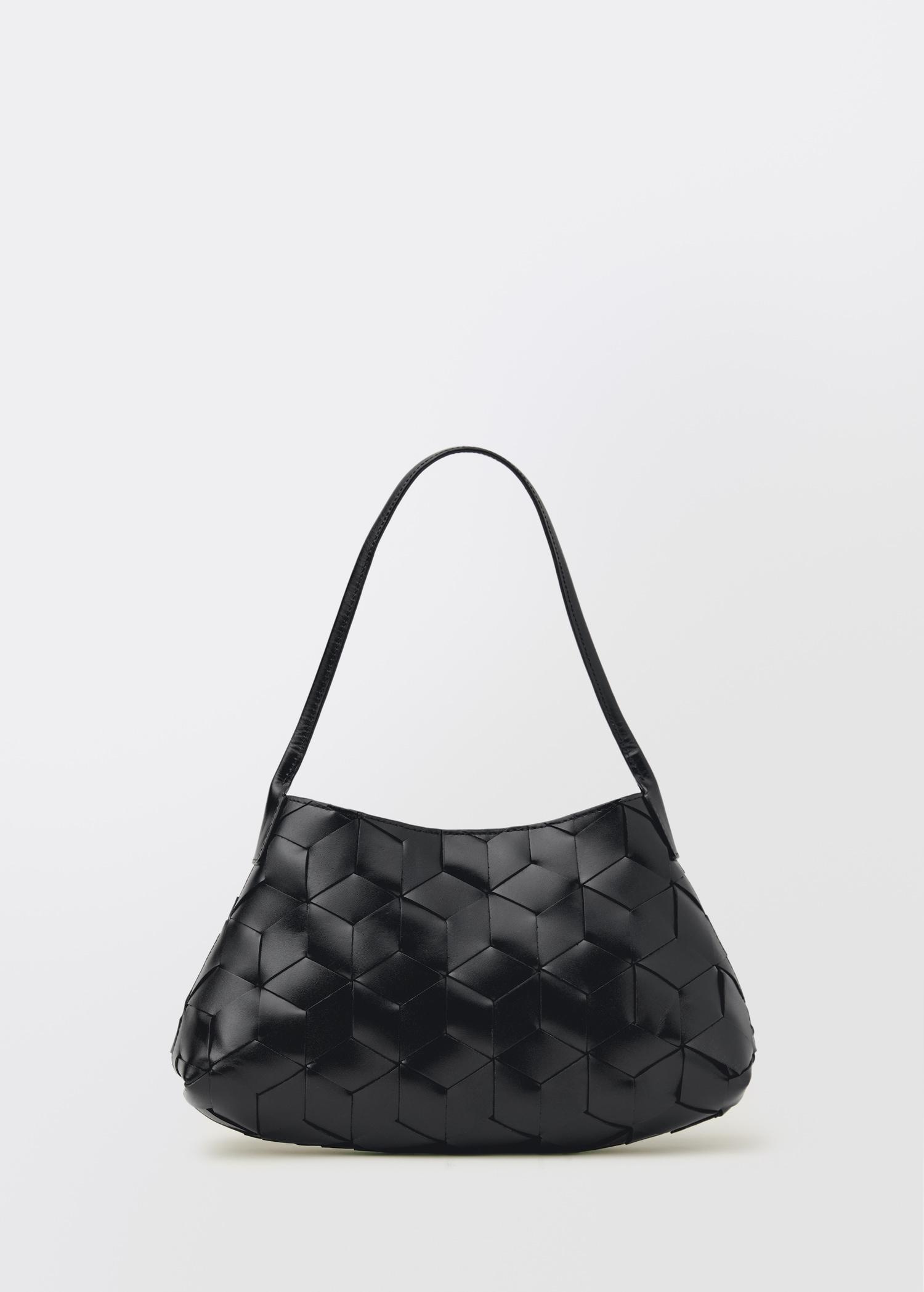 Braided leather shoulder bag - Women | MANGO USA Product Image