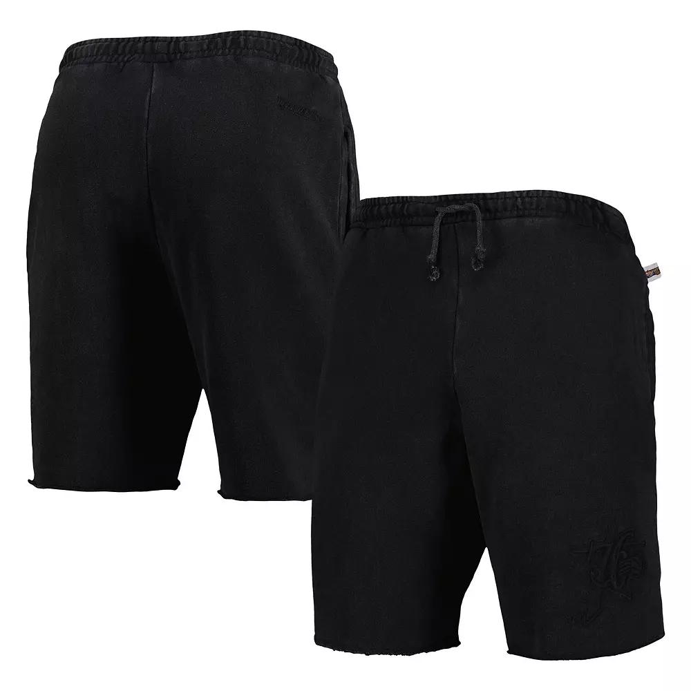 Men's Mitchell & Ness Black Philadelphia 76ers French Terry Tonal Fleece Shorts,  Product Image