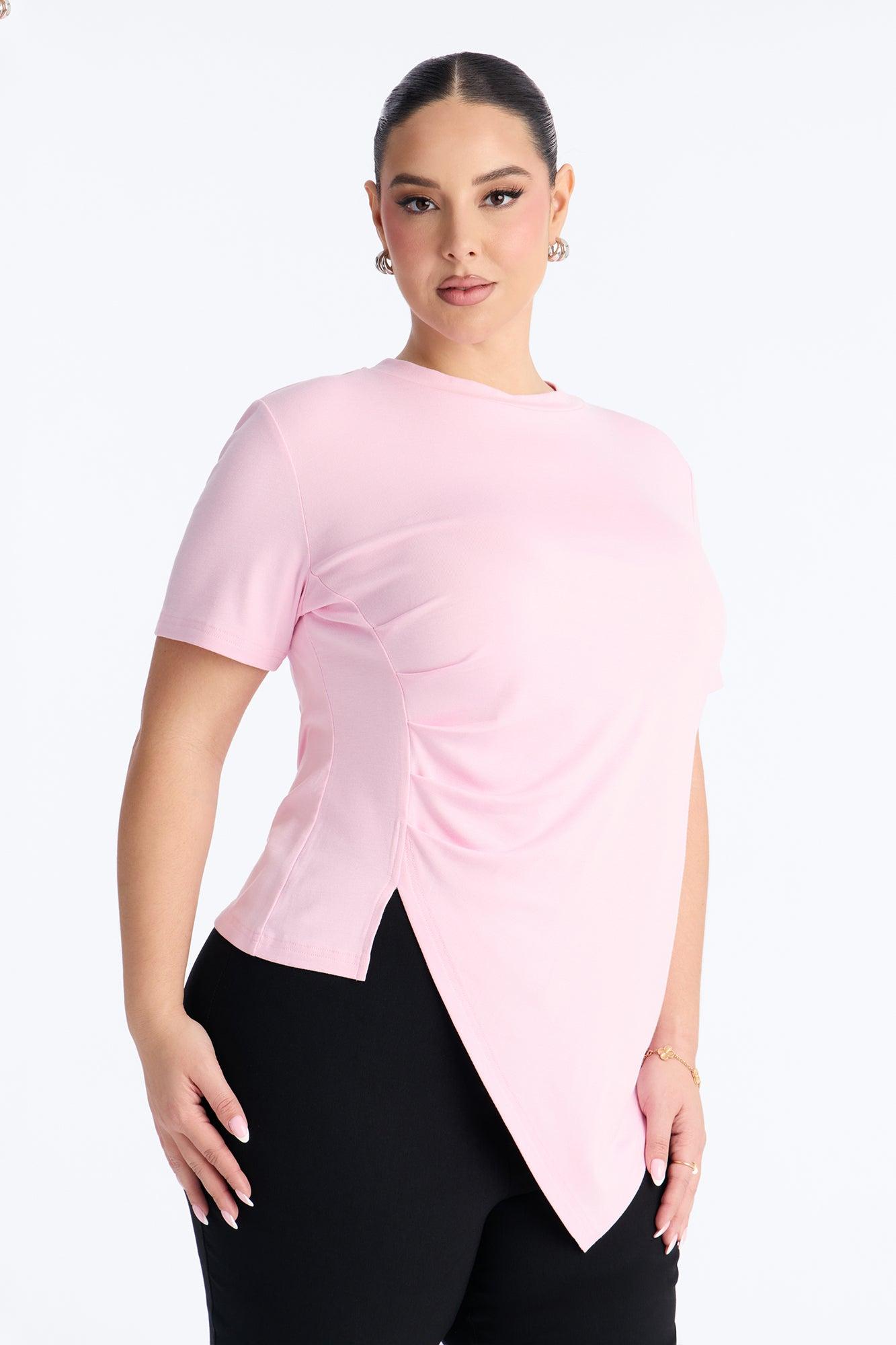 Take Control Asymmetrical Top - Pink Female Product Image