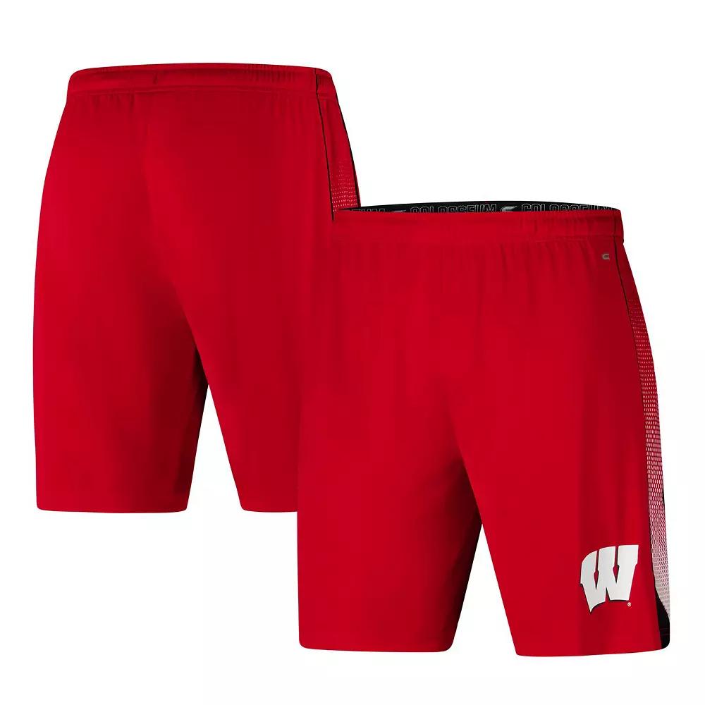 Men's Colosseum Red Wisconsin Badgers Online Shorts,  Product Image