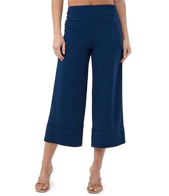 Trina Turk Bahooka Georgette High Waits Wide Leg Cropped Pants Product Image
