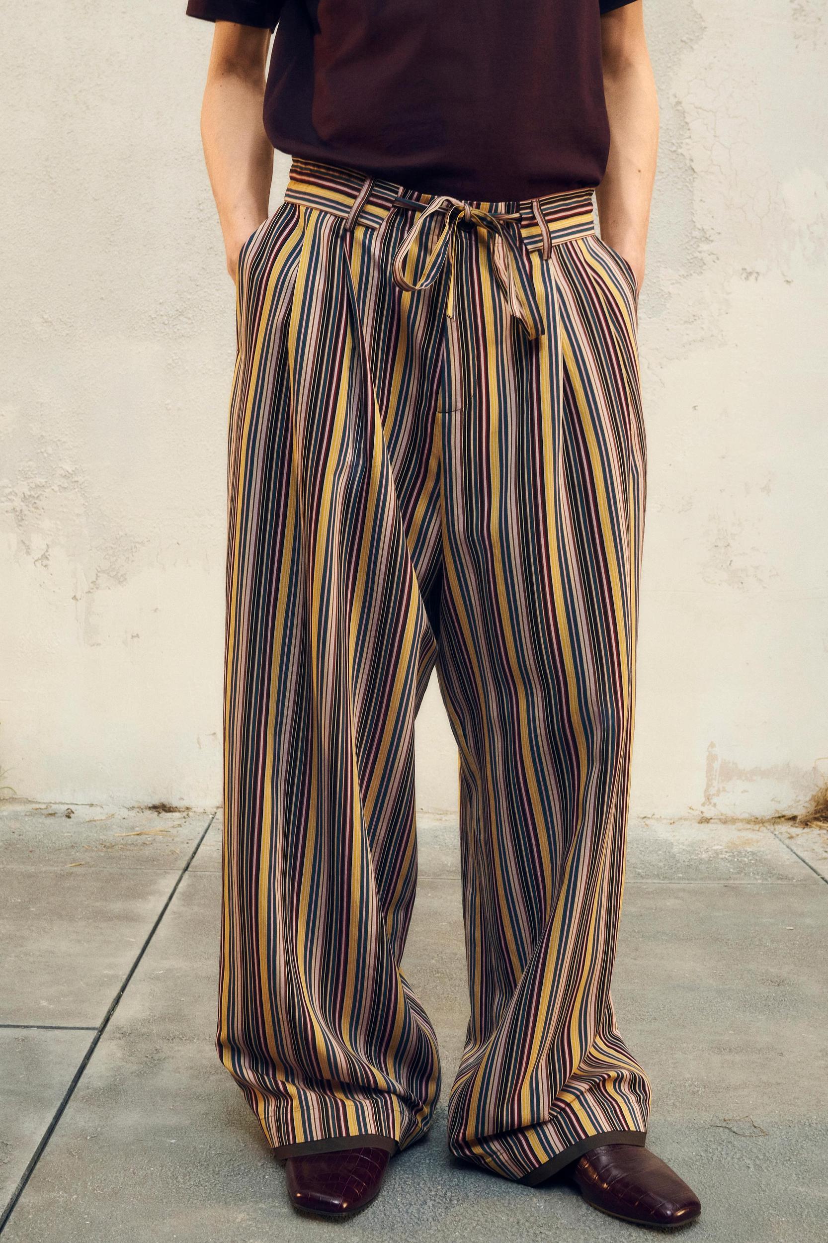 WIDE FIT STRIPED PANTS LIMITED EDITION Product Image