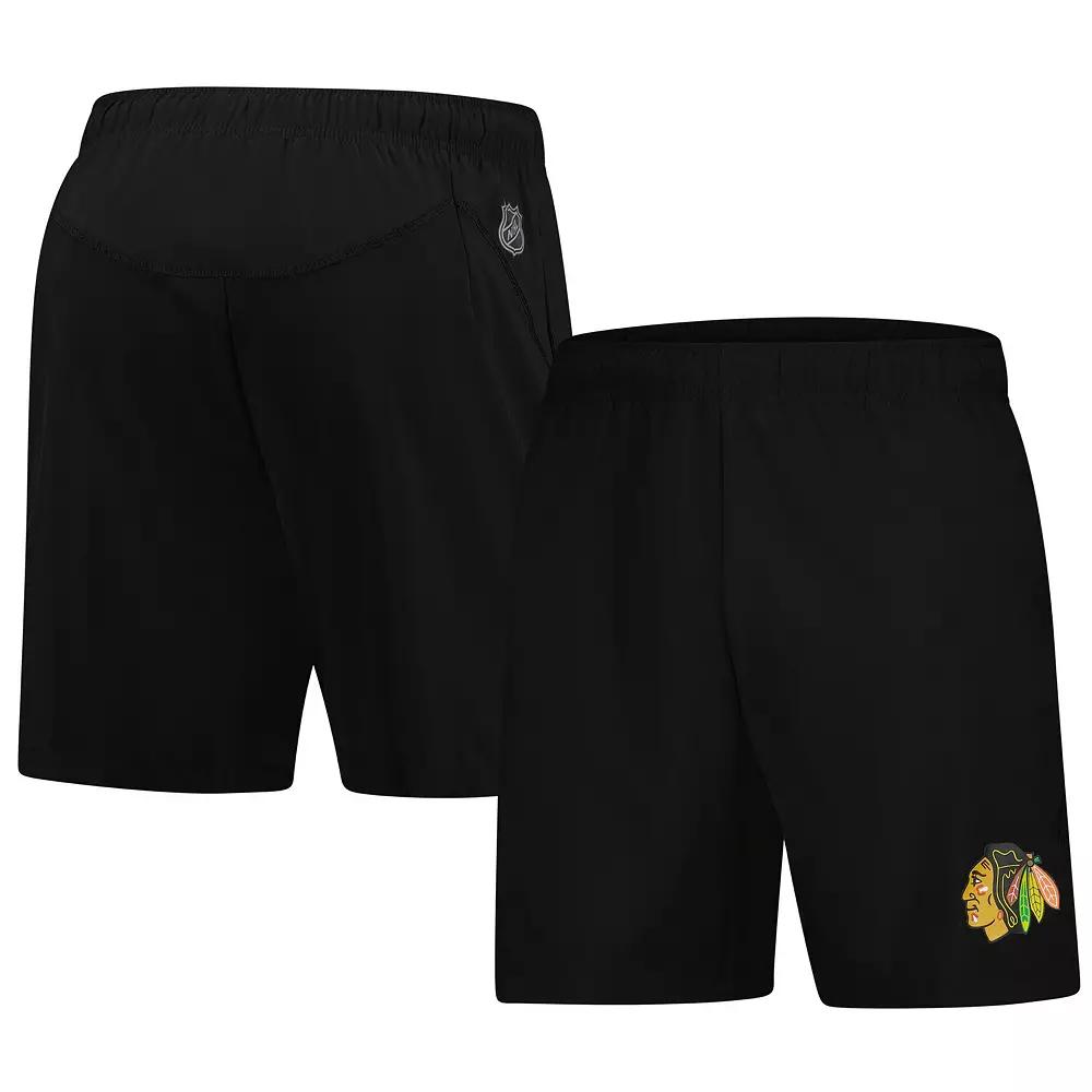 Men's Fanatics  Black Chicago Blackhawks Tech Training Shorts, Size: Large Product Image