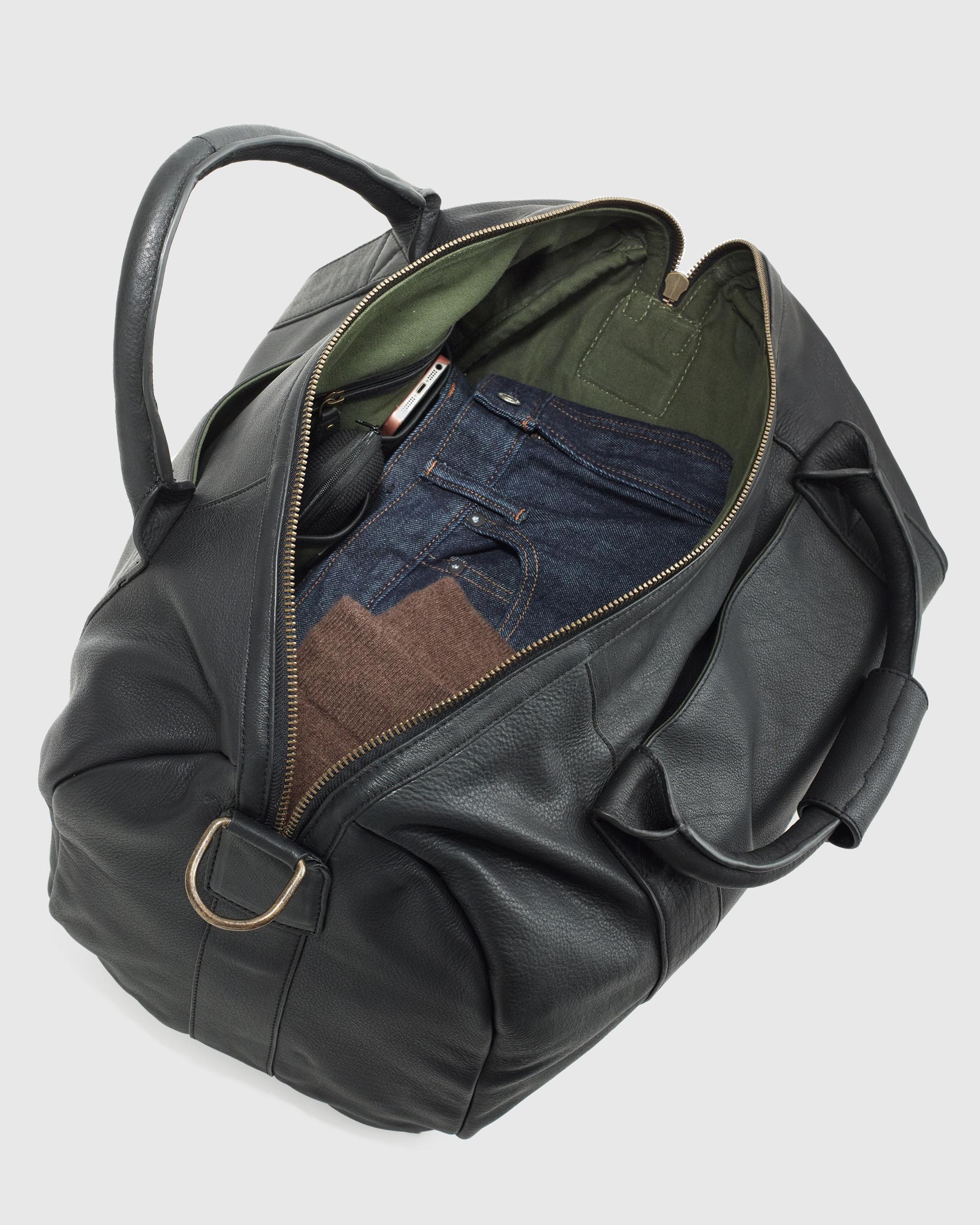 Quince | Men's Nappa Leather Duffle Bag in Black Product Image