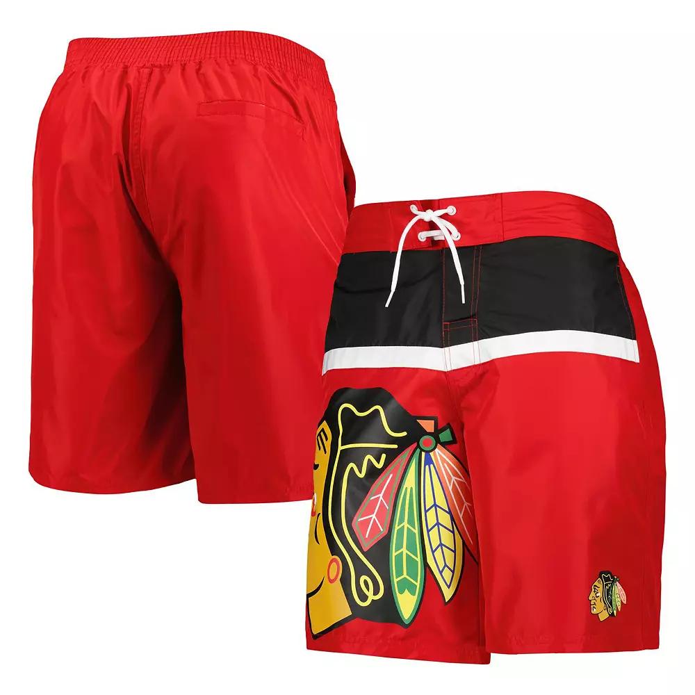 Men's Starter Red Chicago Blackhawks Sea Wind Swim Trunks,  Product Image