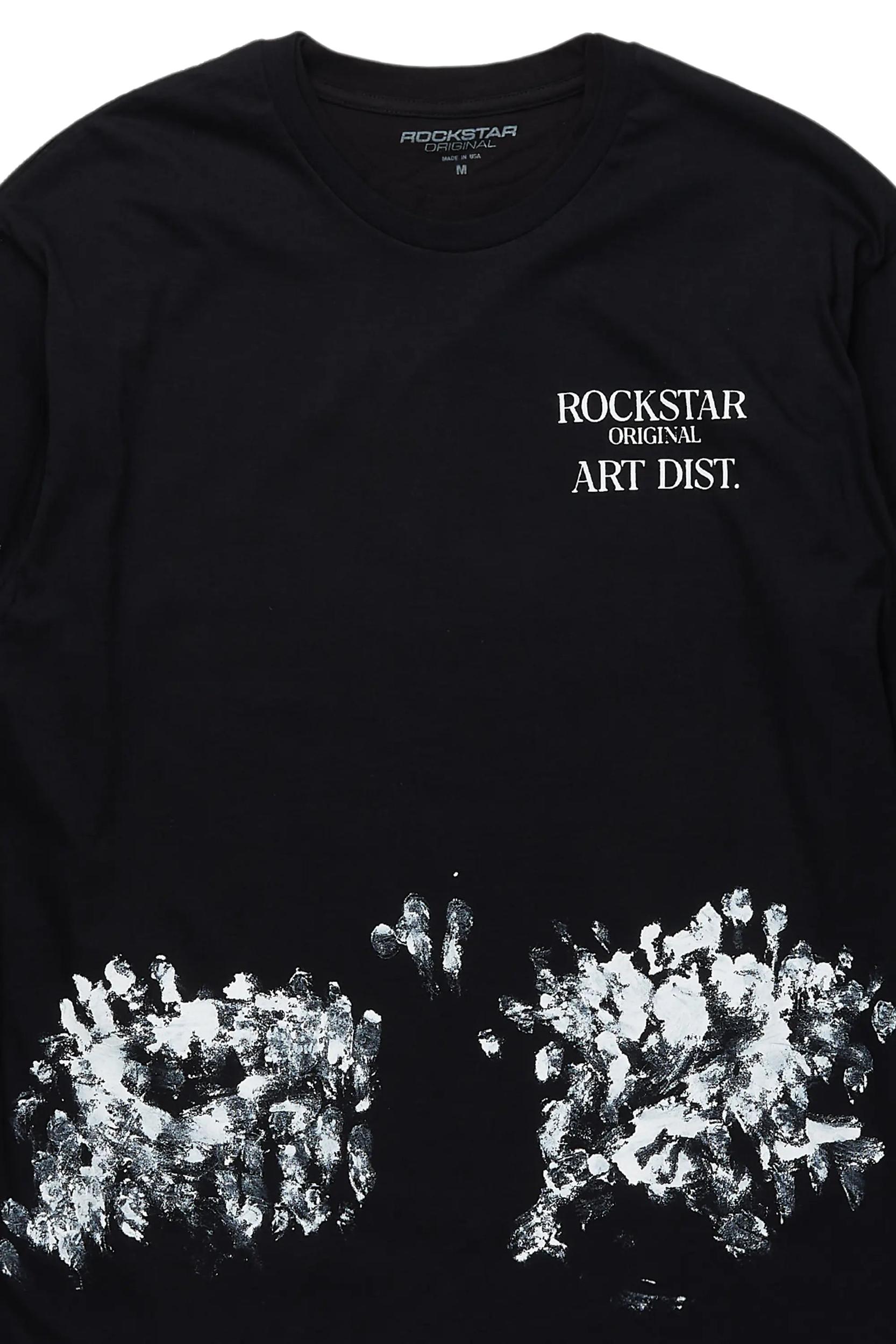 Filipa Black Double Layer Graphic T-Shirt Female Product Image