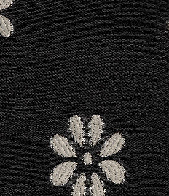 Buru Woven Brocade Floral Print Sweetheart Neck Long Balloon Sleeve Smocked Keyhole Back Cropped Coordinating Bustier Top Product Image