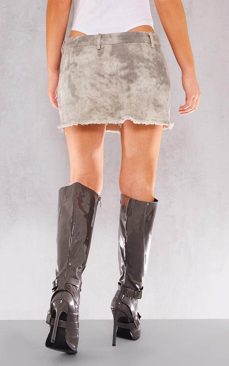 Grey Washed Twill Extreme Micro Mini Skirt Product Image