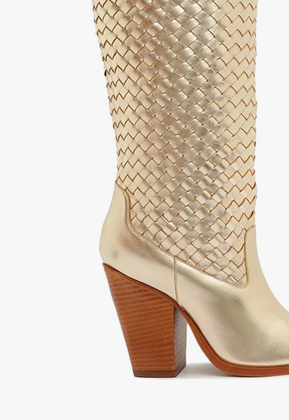 Ella Woven Metallic Leather Boot Female Product Image
