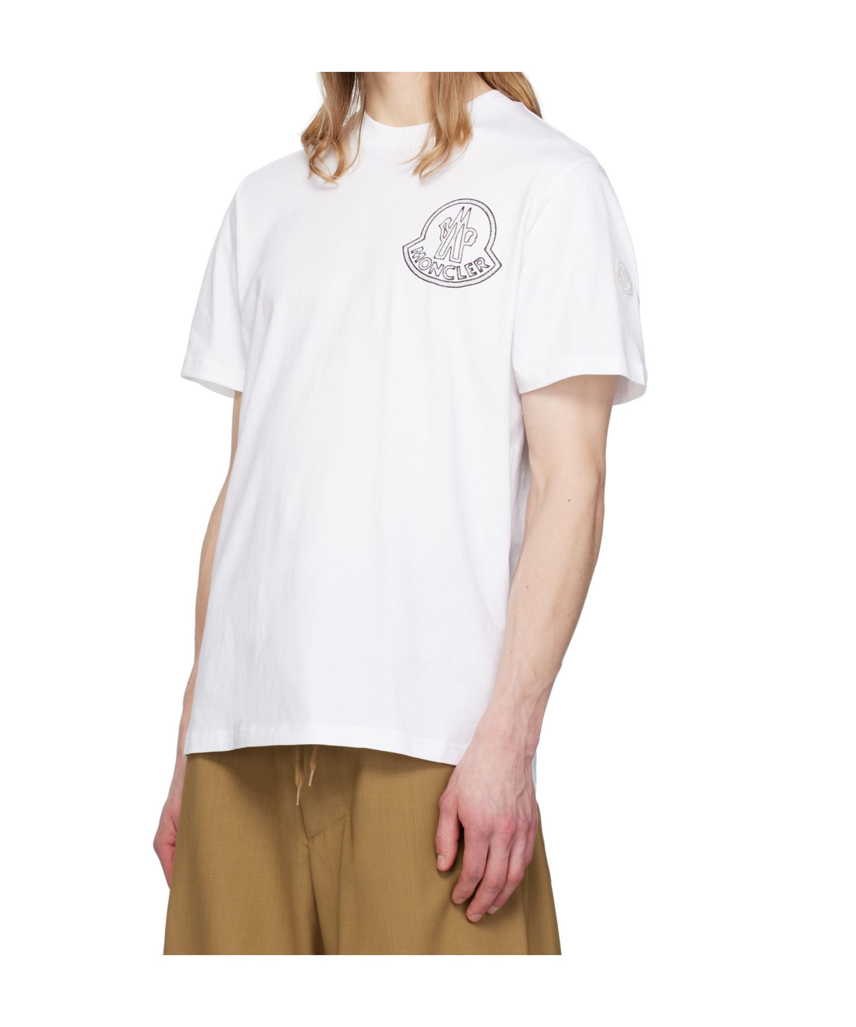 MONCLER Mens White Brand-patch Short-sleeve Pack Of Three Cotton-jersey T-shirt Product Image