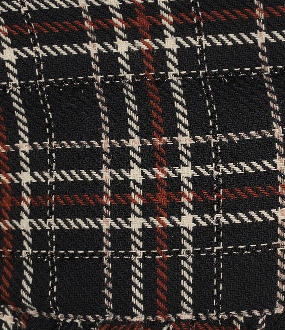 Fanm Mon Tweed Floral Embroidered Square Neckline Tank Strap Peplum Coordinating Top Product Image