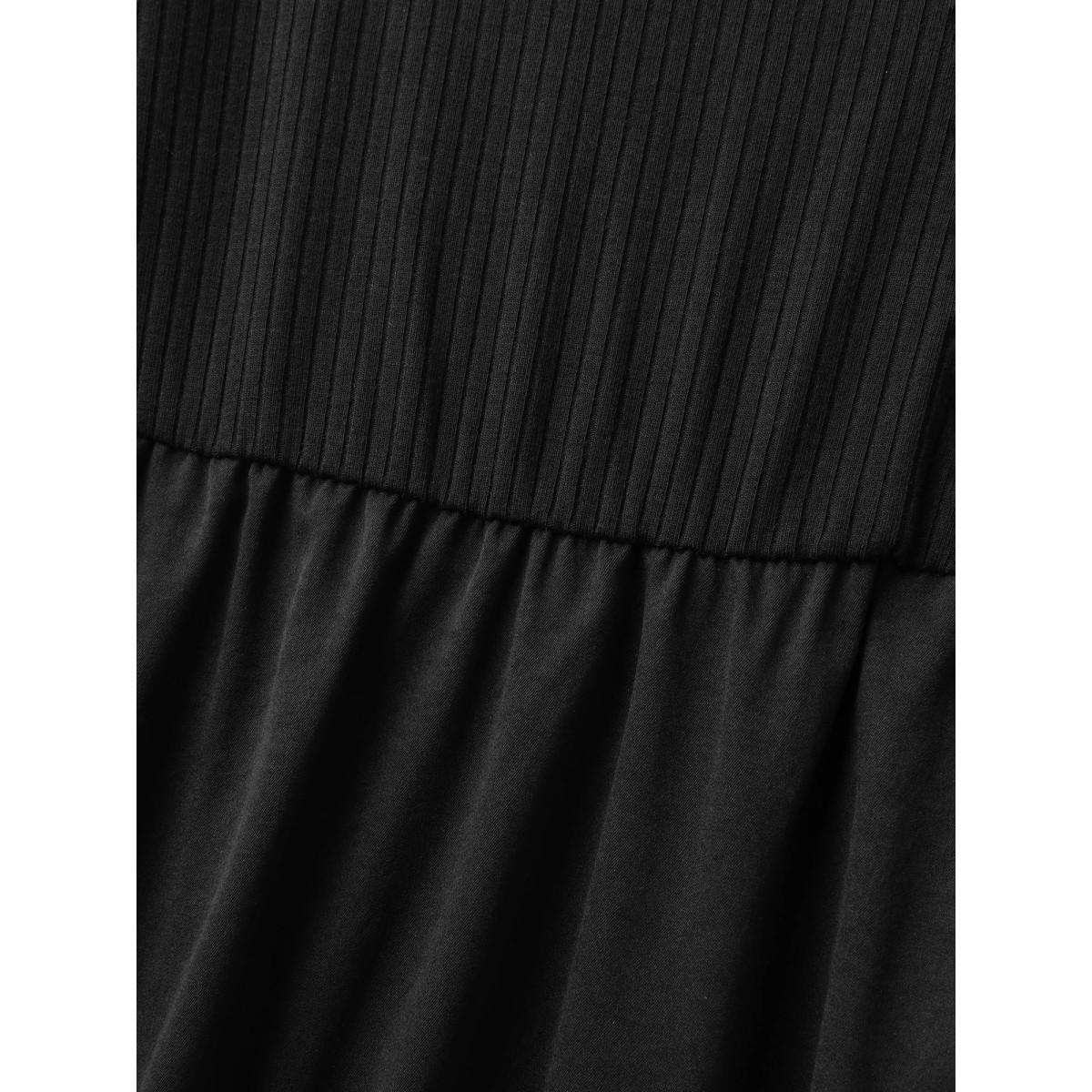 Plus Size Backless Waist-Defining Tie Midi Dress Black Women Timeless Tie knot Round Neck Sleeveless Curvy BloomChic 22-24/3X Product Image