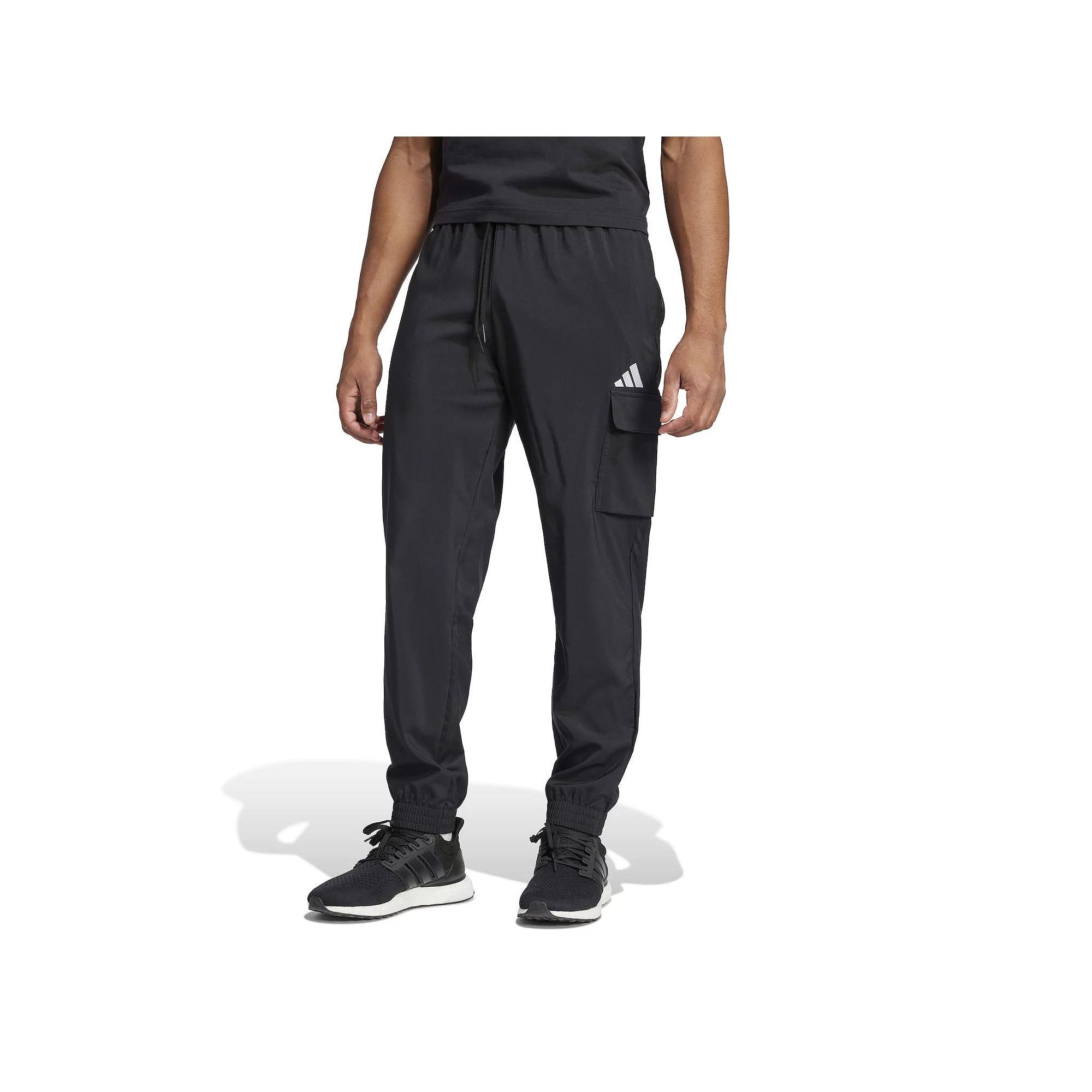 Men's adidas Essentials Small Logo Sportswear Cargo Pants, Size: Medium, Black Product Image