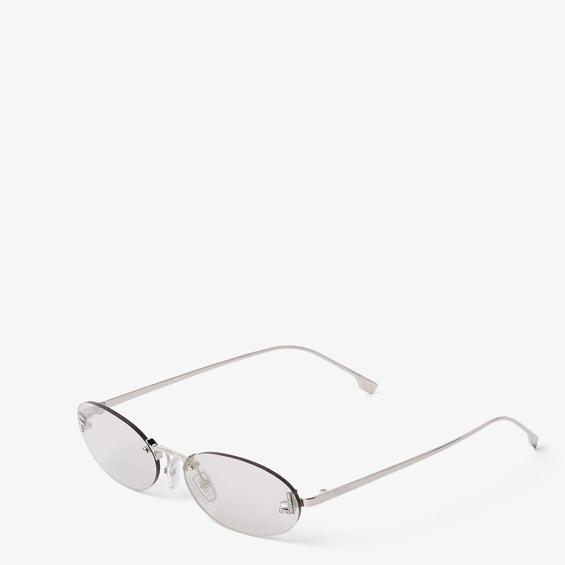 Fendi First CrystalPalladium-colored sunglasses with gray lenses Product Image