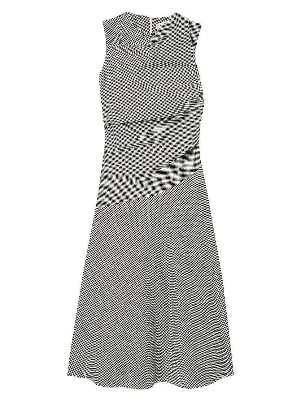 Womens Checked Wool-Blend Cowlneck Maxi Dress Product Image