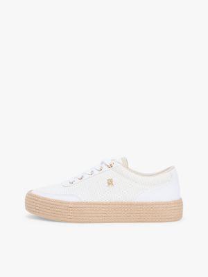 Mixed-Texture Canvas Platform Sneaker Product Image