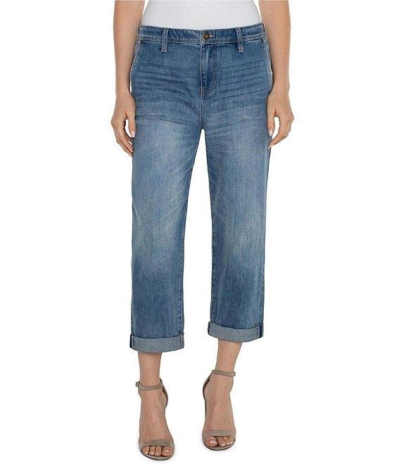 Liverpool Los Angeles Norma Denim Relaxed Roller Crop Mid Rise Jeans Product Image