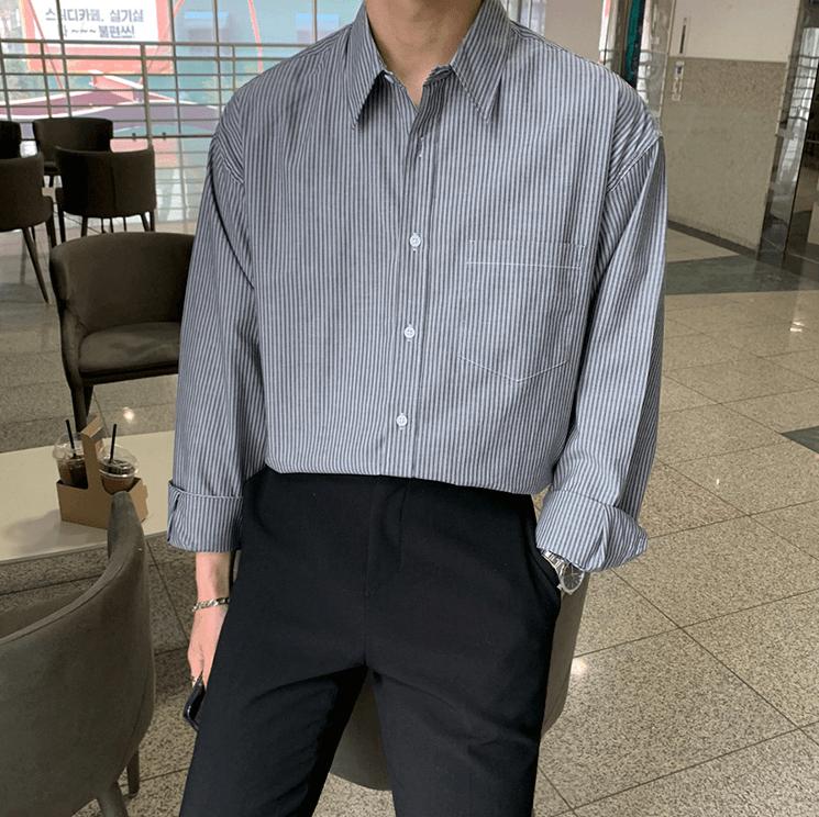 RT No. 4271 STRIPED COLLAR SHIRT Product Image