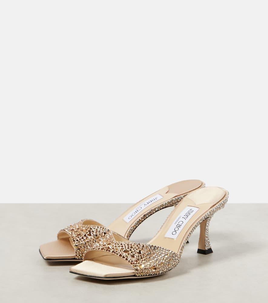 JIMMY CHOO Golden Crystal Heels In Beige O Tan Product Image