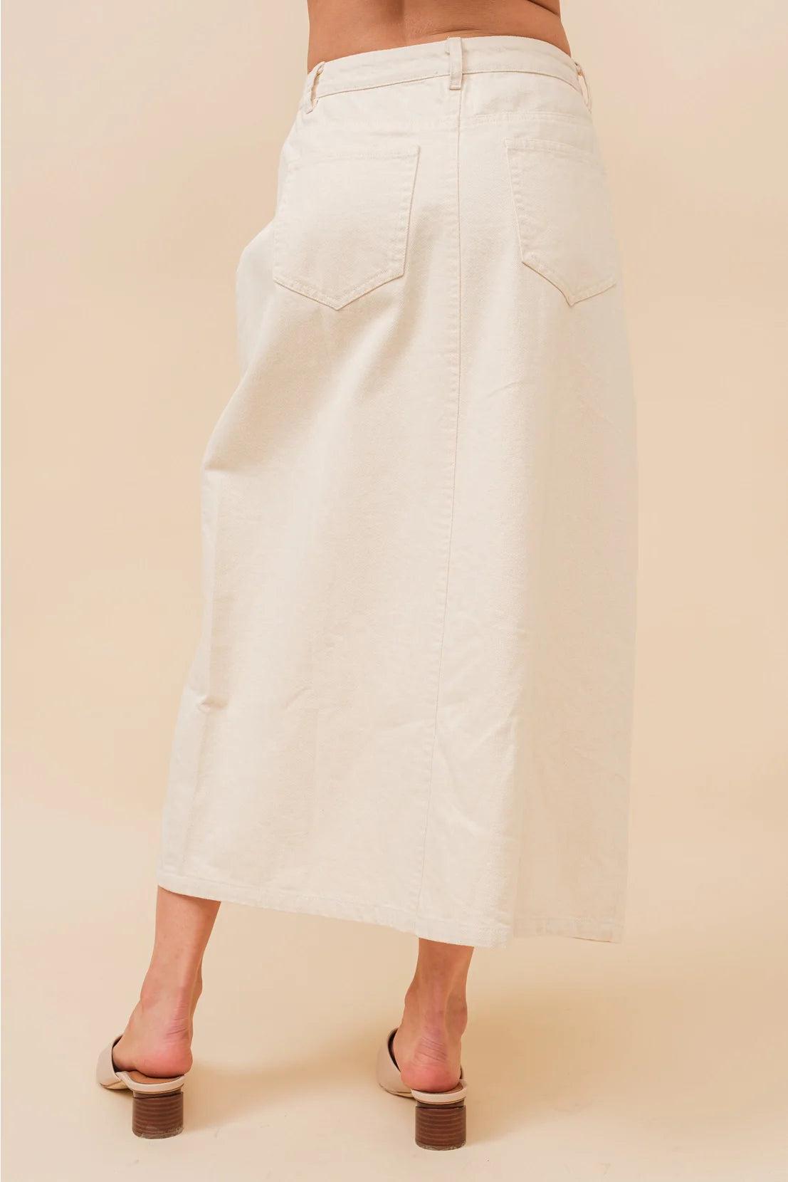 Surf Cowgirl Midi Denim Skirt Product Image