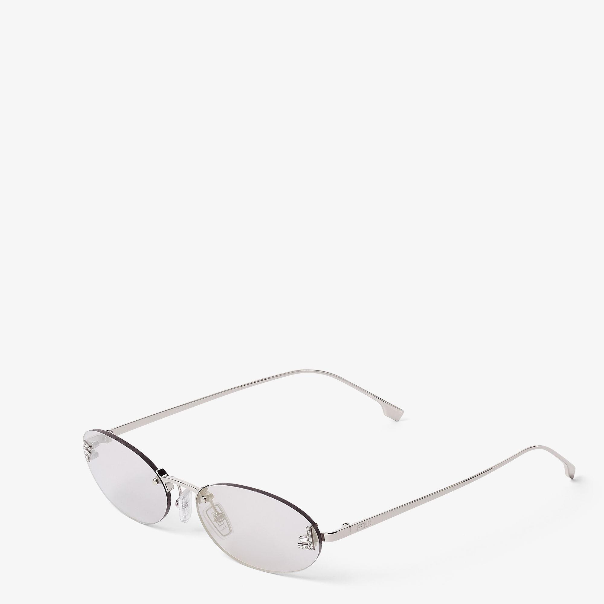 Fendi First CrystalPalladium-colored sunglasses with gray lenses Product Image