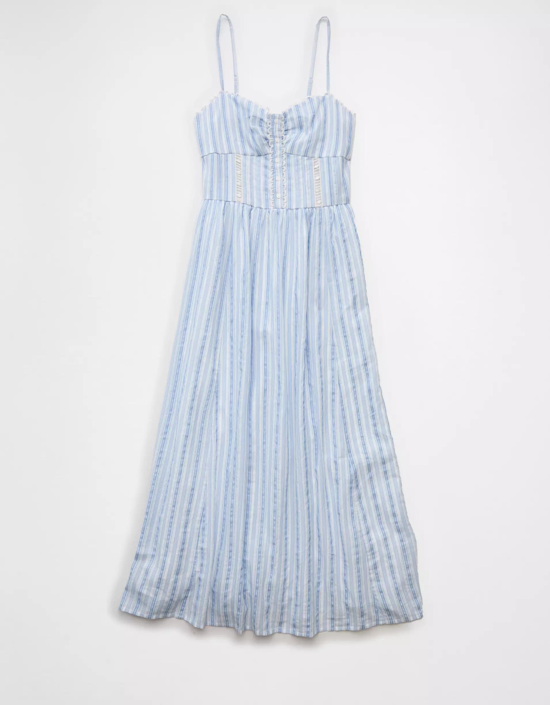 AE Catie Corset Button-Up Midi Dress Product Image