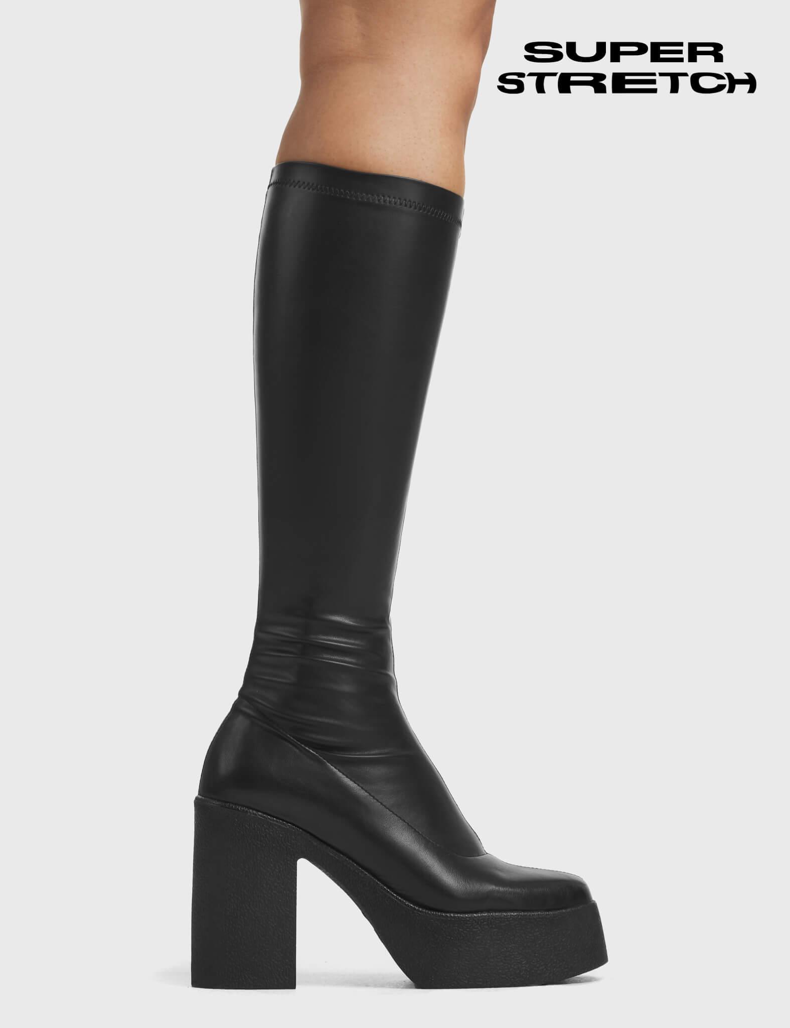 Slick Nicks Super Stretch Platform Knee High Boots Product Image