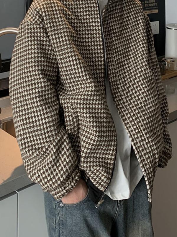 Men's Vintage Reversible Houndstooth Print Jacket Product Image